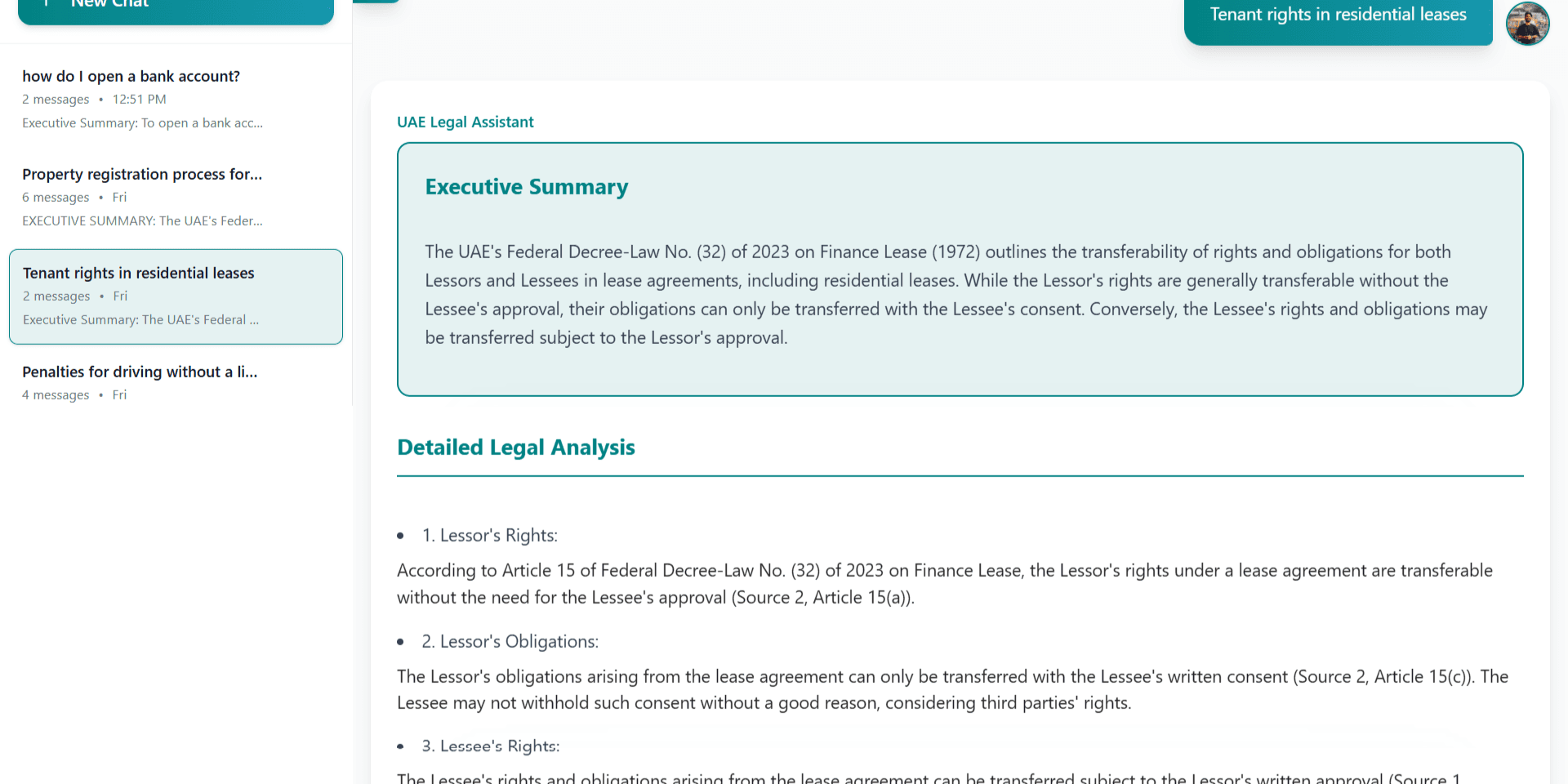 BriefCounsel Chat Interface